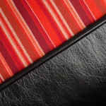 Luxury Soft Stripes Red bőr kutyaágy – 3. kép